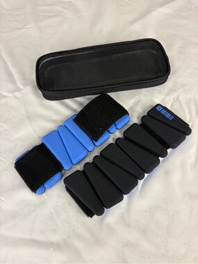 Sportbit Adjustable Blue & Black Ankle/Wrist Weights - Women’s Fitness Straps